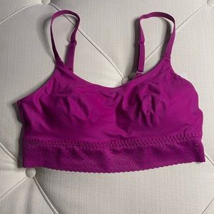 Medium long lined bralettes dark pink